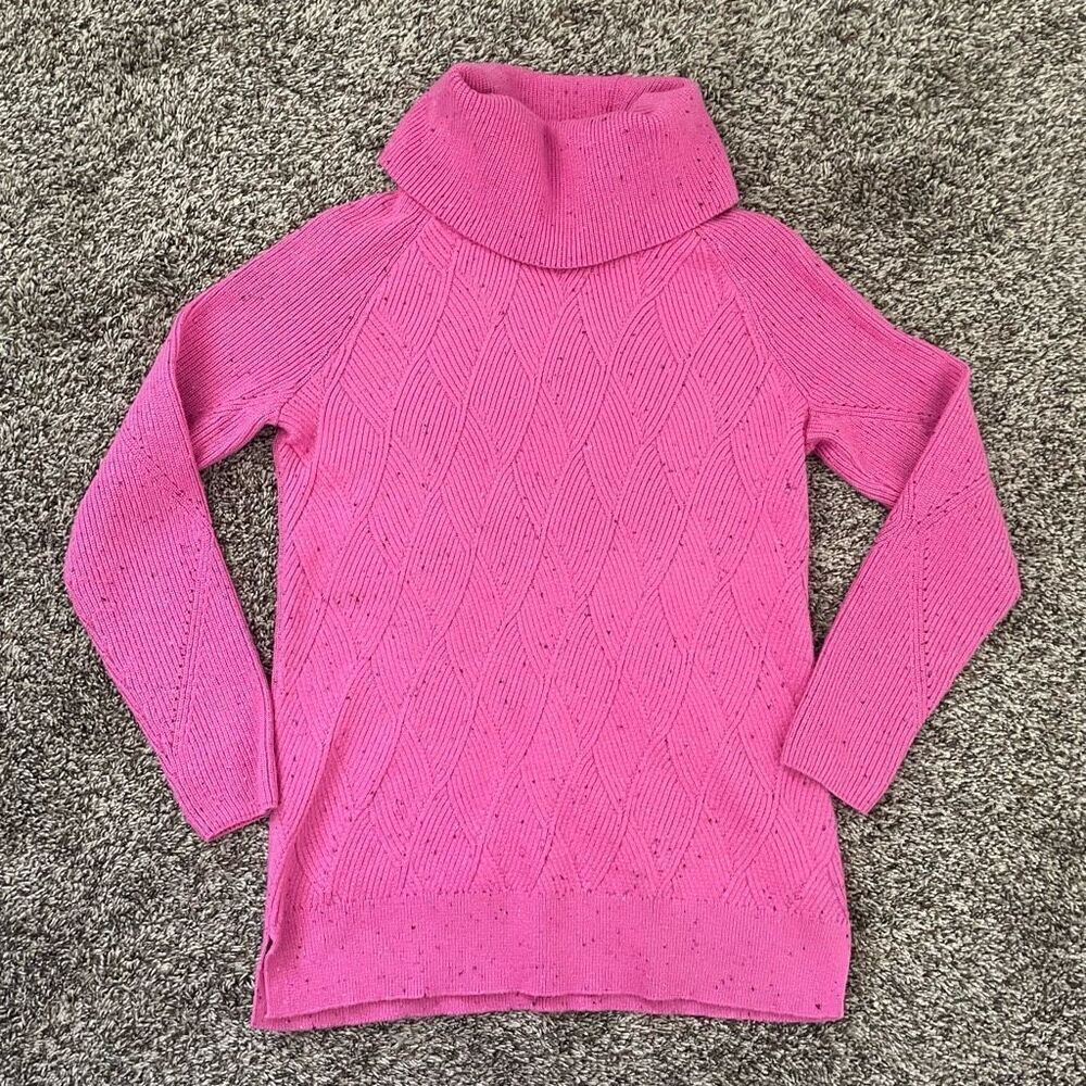Talbots pink flecked turtleneck sweater women’s size Small